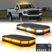 14 inch White Amber Mini Emergency Rooftop Strobe Light Bar with Magnetic Base