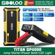 GOOLOO Car Jump Starter Power Bank 24000mAh Battery Charger 12V Portable 4000A