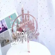 Cake Topper Castle Happy Birthday Acrylic