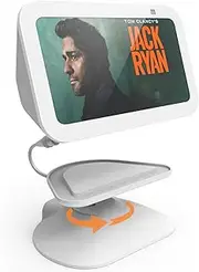 MOHOSOKO Charging Stand for Echo Show 5 (3rd Gen) - Adjustable Stand with 2 USB Charging Port (USB-C & USB) for Charge Cellphone or Earbuds, Tilt and Swivel Magnetic Table Holder (White)