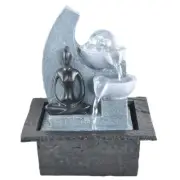 YOGA MEDITATION WATER FEATURE FOUNTAIN INDOOR OUTDOOR BENCH TOP HOME DECOR