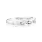 9ct White Gold 1/4 Carat Diamond Eternity Ring with 10 Brilliant Cut Diamonds, Q