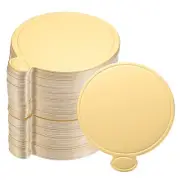 200pcs Mini Cake Boards, Mousse Cake Cardboards Round for Dessert Base (Gold)