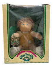 1985 Cabbage Patch Kids Boy Doll Brown Hair Blue Eyes NIB Omar Nolan Nov,1st 85
