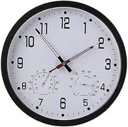 Garden Clocks Outdoor Waterproof, Precise Mute Ornament with Temperature and Humidity for The Garden Wall Mounted, B