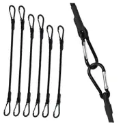 Bungee Cords with Carabiner Hooks, 6-Pack Black Heavy 18" 24" 36" Assorted