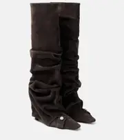 [The Attico] The Attico Juno 95 suede knee-high boots AU 10 grey
