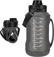 Collapsible Water Bottle, 2L Water Bottle with Straw Half Gallon Silicone Foldable Water Bottle