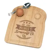 Personalised Dippy Egg Cup Board Brewing Co Round Breakfast Custom Dad Birthday