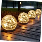 Solar Globe Lights Outdoor Waterproof-Solar Balls for 4 Globes Warm White