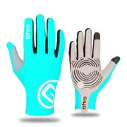 Cycling Full Finger Gloves Touch Screen Anti-slip Bicycle Bicicleta Road Bike Long Glove Light blue_S