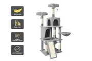 BEASTIE Cat Tree Scratcher Furniture Tower 161cm Light Grey