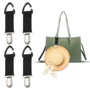 4pcs Hat Clip for Travel on Bag, Elastic Caps Holder for Black