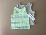 Set Of TWO Carter’s Baby Boys Newborn Round Neck Tank Tops, Brand New With Tags!