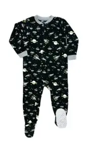Carter's Boy's Space Alien Spaceships Fleece Footed Pajama Sleeper