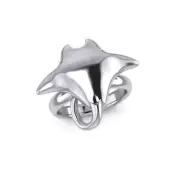 Large Manta Ray 925 Sterling Silver Ring Fine Sea Life Totem Beach Ocean Jewelry