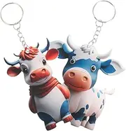 [GLSTOY] 2pcs Pendant Plush Keychain Cow Keychain Hanging Cows Keychains Decorations present for Christmas Figurine Thank You Party Favors Cute Key Chain The Key Ornament Acrylic