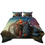 Science Fiction Art Rendezvous Humans and Robots Coverlet