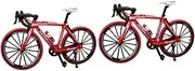 Totority 2pcs 17.5x10.5cm 1:10 Mini Bicycle Model Kit Alloy Craft Figurine Decor Home Office Ornament