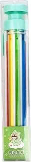 Multi Colored Crayon Pens, 8 in 1 Crayon Pens | Retractable Multicolor Crayons - Transparent Barrel Oil Pastel Colored Pencil, 8 Colors, Colored Pencils for Pint, green, 1 unidad (Paquete de 1), See