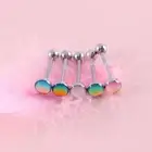 Steel Opal Stud Piercing Jewelry Tongue Ring Tongue Piercings Body Jewelry