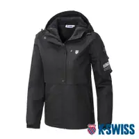 在飛比找PChome24h購物優惠-K-SWISS Windbreaker 刷毛防風外套-女-黑