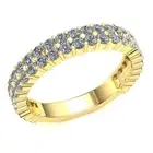 1.40 Ct Round Diamond Ladies Classic 2Row Eternity Band With Sizing Bar 18k Gold