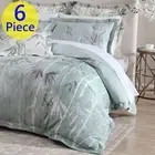 Grace By Linen House Bamboo Florette Quilt SUPER KING Bed Cover Set. Six-Piece.