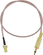 eMagTech SMA Female Bulkhead to 3.5mm Male Plug Audio Adapter 0.5m Long Extension Cable Stereo Plug for Adapter/CCTV/Camera/Monitor Antenna,
