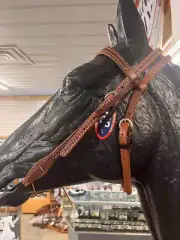New! HR Saddlery QUICK CHANGE BIT ENDS SCALLOPED BROW BAND HEADSTALL Horse