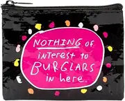 [Blue Q] Coin Purse, Burglars, Made Out of 95% Recycled Materials, 3 by 4 Inches (QA593)