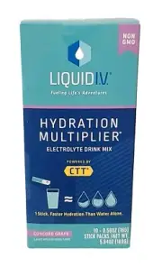 10 PACKs Liquid Iv Electrolytes HYDRATION MULTIPLIER • CONCORD GRAPE 5.64 Oz