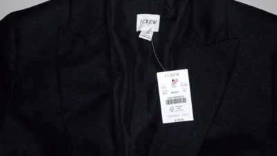 NEW WITH TAGS $178.00 J CREW BLACK JACKET WOMENS SIZE 4P V342