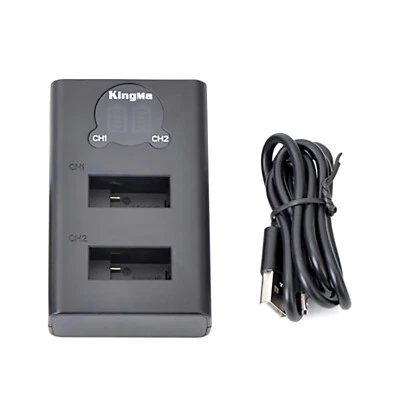 2 in 1 LCD Battery Charger USB Charging Holder For Gopro Max Action Camera a