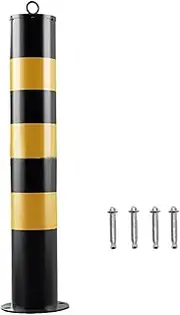 TENOL Safe Bollard Post Traffic Bollard Carbon Steel Pipe Parking Barrier Safe Signs for Driveway Road Intersections Traffic Area, Style F