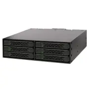 ICY DOCK Full Metal 6 x 2.5 SAS/SATA HDD/SSD Mobile Rack Enclosure for 5.25" ...
