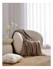 [Cadence & Co.] Huxley Herringbone Throw 130x180cm in Toffee