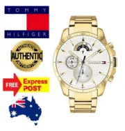 NEW TOMMY HILFIGER "ICONIC" TH1791538 GOLD/WHITE CHRONO STAINLESS MENS WATCH