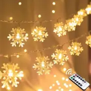Christmas Snowflake String Lights Waterproof Fairy Lights for Bedroom Garden