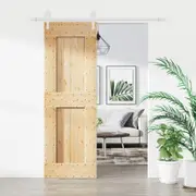 Sliding Door with Hardware Set 70x210 cm Solid Wood Pine vidaXL