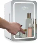 Koolatron Cosmetics Fridge W/Lighted Makeup Mirror, 6L Portable Skincare Refr...