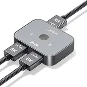 XAOSUN 2.1 HDMI Switch 8K, HDMI Splitter 2 In 1 Out/1 In 2 Out Bidirectional,Ultra HD 4k@120Hz, 8k@60Hz 3D Display 48Gbps,Switcher for Xbox,Apple TV,PS5/PS4,Roku,Blu-Ray,DVD,HDTV,Plug&Play(No Cable)