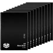 Spirax P595 Notebook 7mm Ruled Polypropylene Cover Spiral 120 Page A4 Black 10 Pack