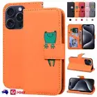 For iPhone 16e 16 15 14 13 12 11 Pro Max 8 7 Cute Leather Flip Cover Wallet Case
