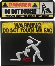 [YOYUMI] Tactical Morale Patches Warning Danger Warning English Embroidery PVC Material Armband Hook and Loop Morale Patch Package Sticker