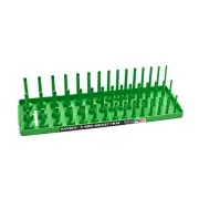 Hansen 3/8" Socket Organizer Tray Holder Metric 3 Row MM Shallow Semi Deep Green