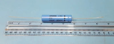 Capacitor Electrolytic, 39D107F150FP6, Vishay Sprague, 100 µF 150 V, Axial,Audio