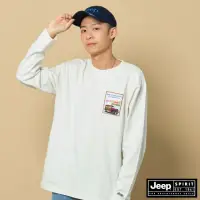 在飛比找momo購物網優惠-【JEEP】男裝 寬版吉普車海報印刷厚磅長袖T恤(白色)