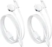 Watch Charger Compatible for Apple Watch Series 9 8 7 6 5 4 3 2 1 SE,2 in 1 Portable iWatch Charging Cord Cable for iPhone 14/13/12/11/Pro/Max/XS/X/Airpods/Pad Series