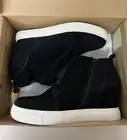 Steve Madden Ladies Wedge Sneaker Black Suede Women's Size 9 NIB